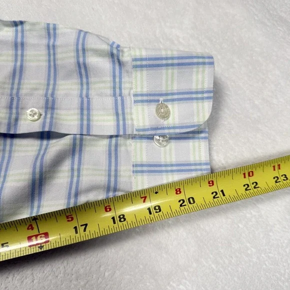 Brooks Brothers Shirt Mens XL Blue Green Plaid Madison Non Iron Button Down - Picture 11 of 11